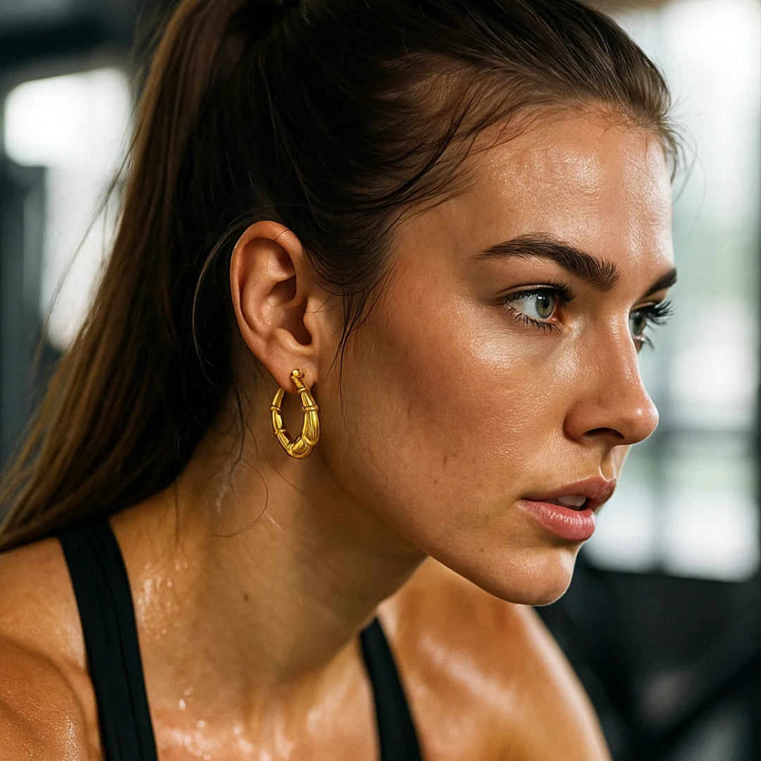 Nia | 18K Gold Plated U-Shaped Buckle Waterproof Hoop Earrings
