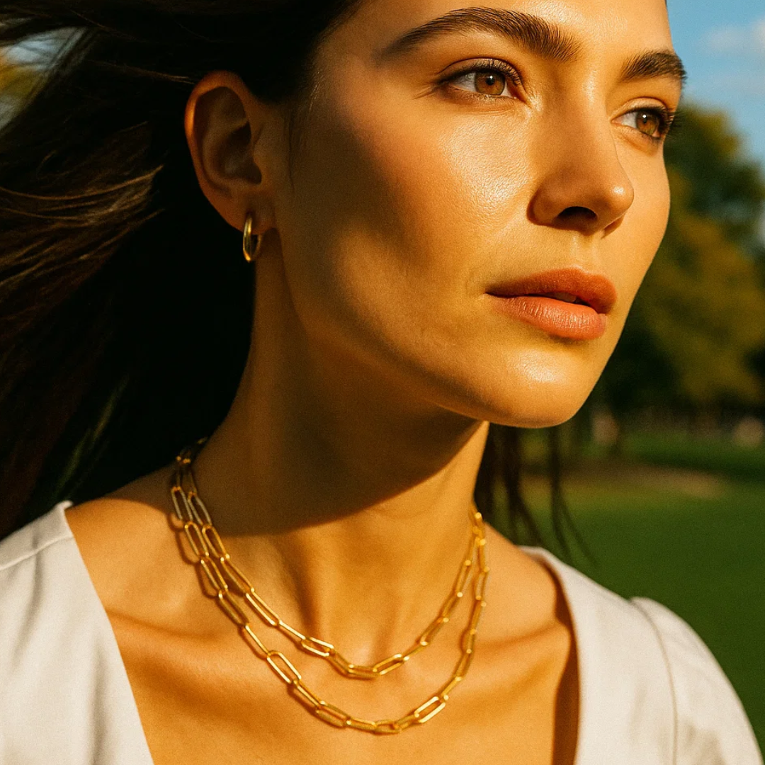 Nova | Gold (18K) Plated Paperclip Style Waterproof Necklace