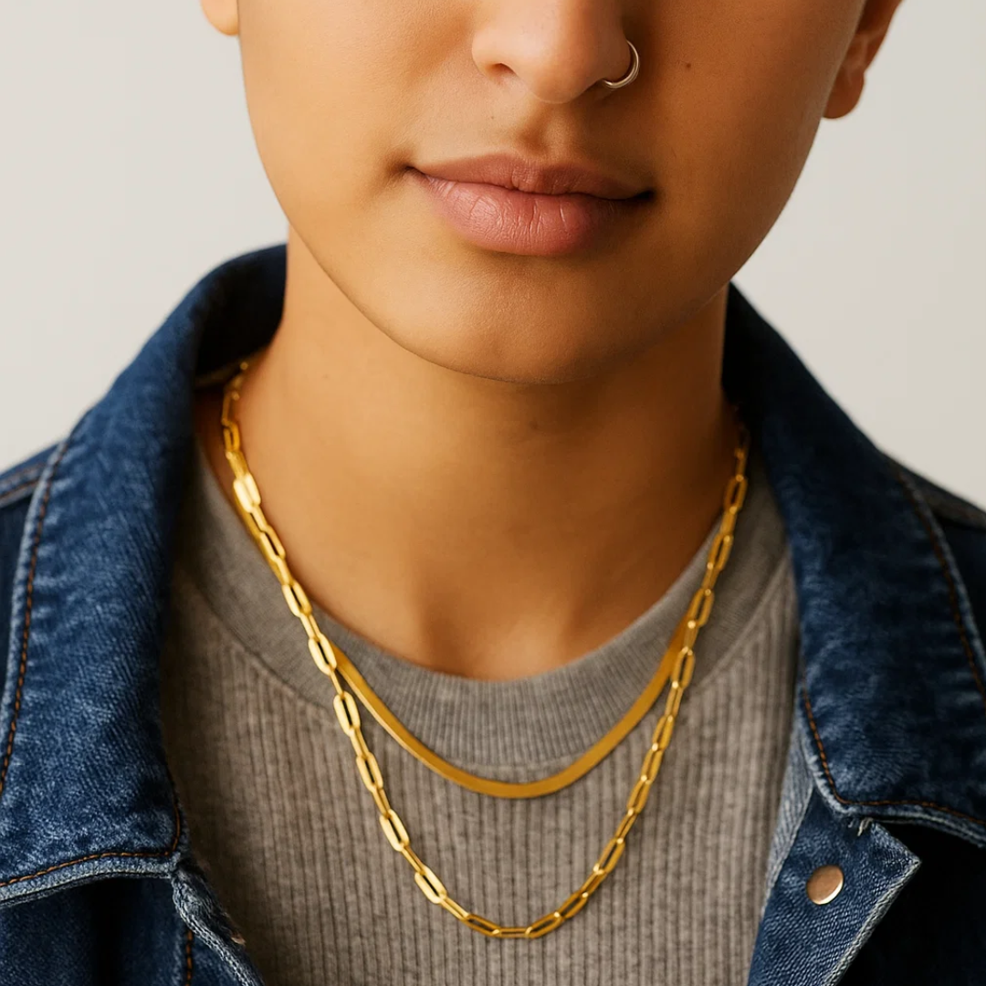 Nova | Gold (18K) Plated Paperclip Style Waterproof Necklace
