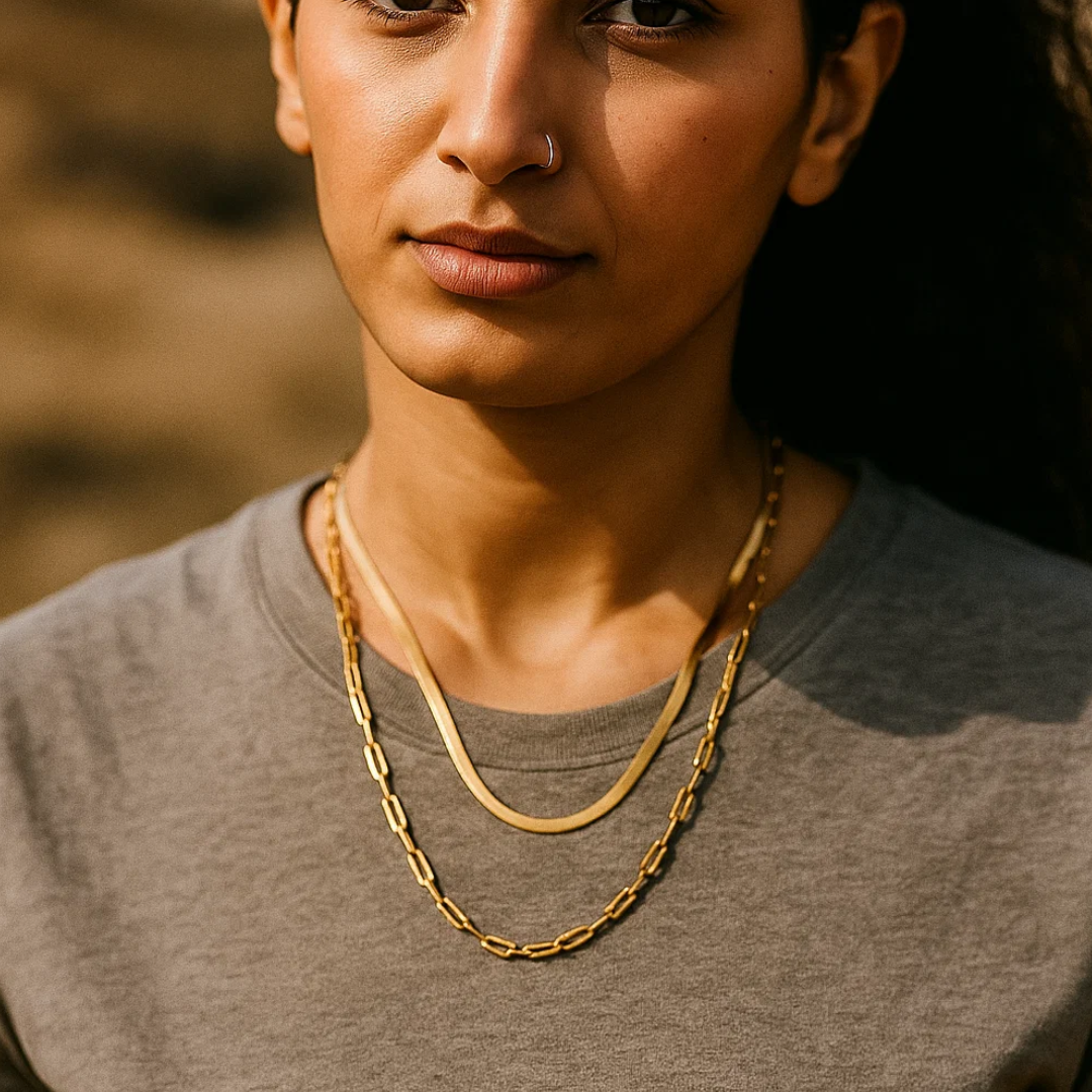 Nova | Gold (18K) Plated Paperclip Style Waterproof Necklace