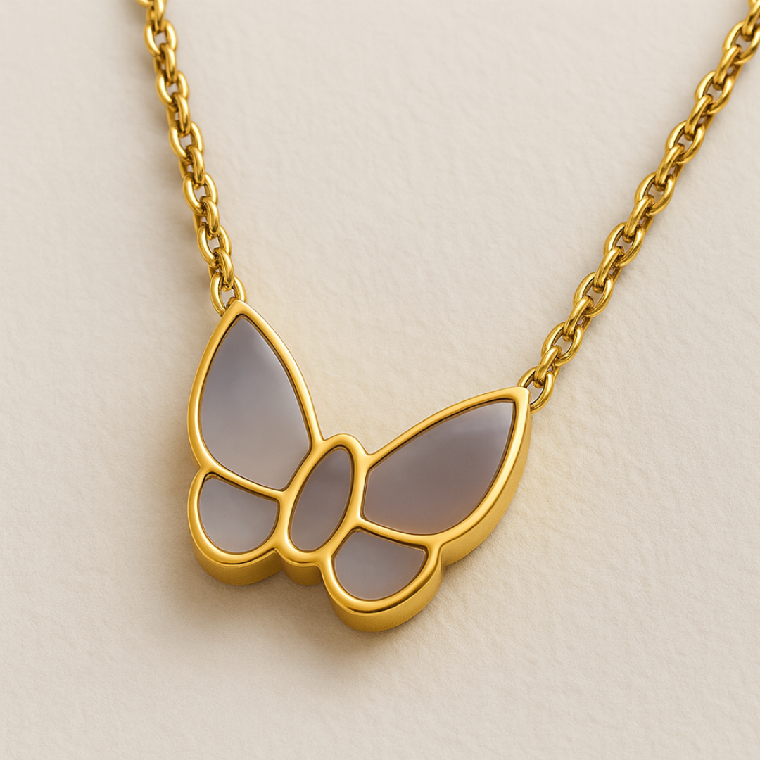 Mirayah | Gold-Plated (18K) Shell Butterfly Charm Waterproof Necklace