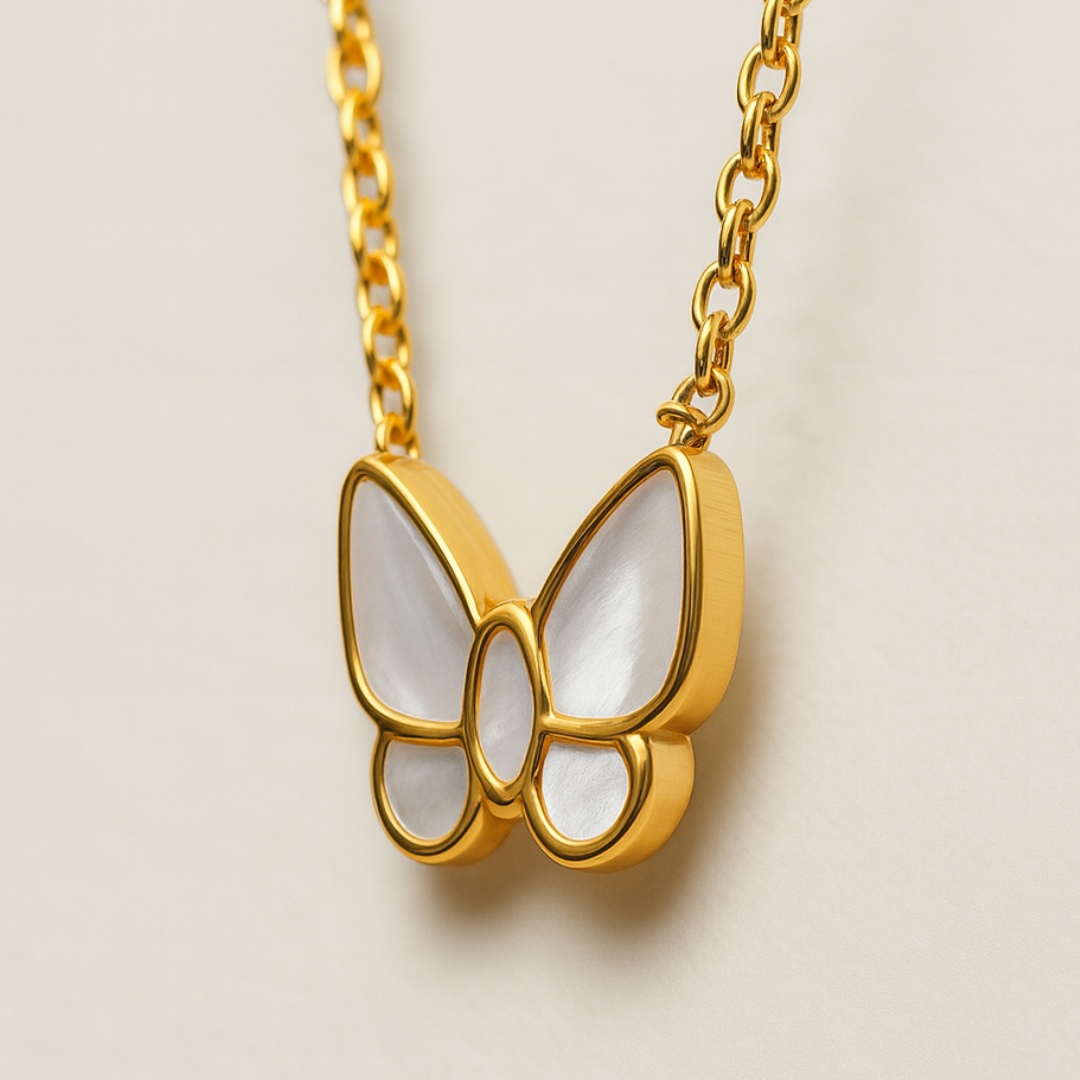 Mirayah | Gold-Plated (18K) Shell Butterfly Charm Waterproof Necklace