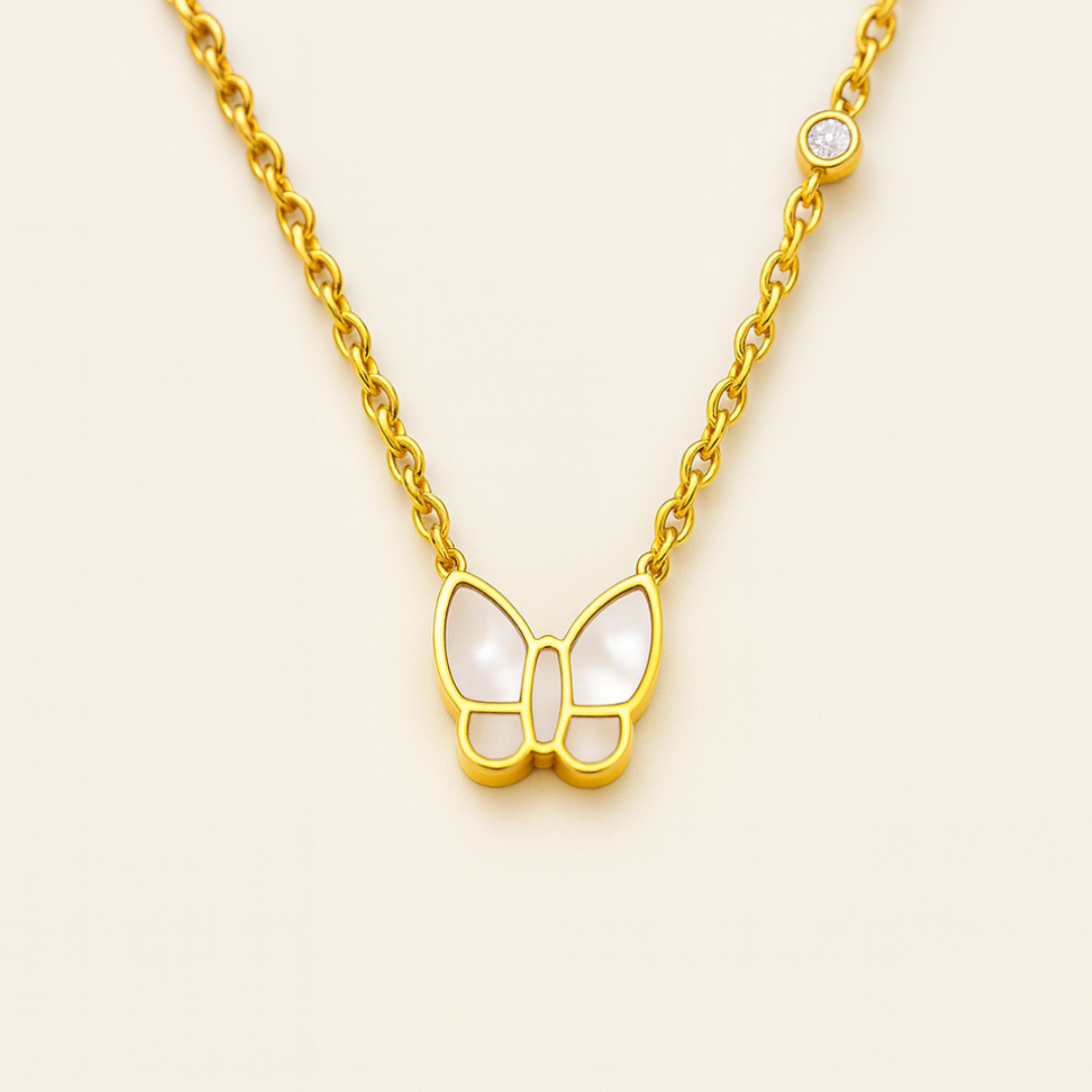 Mirayah | Gold-Plated (18K) Shell Butterfly Charm Waterproof Necklace
