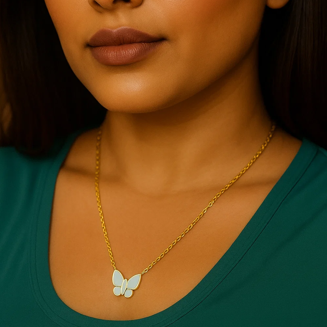 Mirayah | Gold-Plated (18K) Shell Butterfly Charm Waterproof Necklace