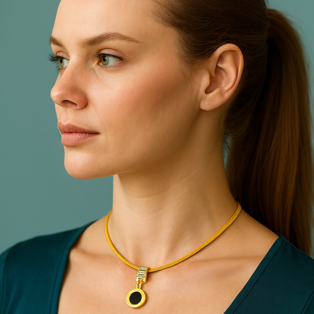 Alarice | Gold (18K) Plated Roman Numerals Pendant Waterproof Necklace with Zircons