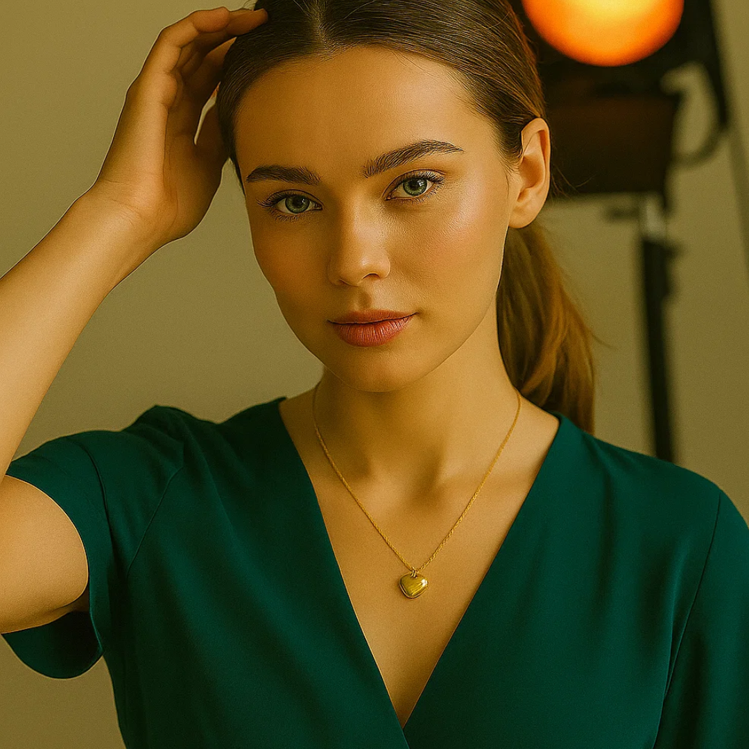 Cassidy | Gold (18K) Plated Solid Love Heart Pendant Waterproof Necklace