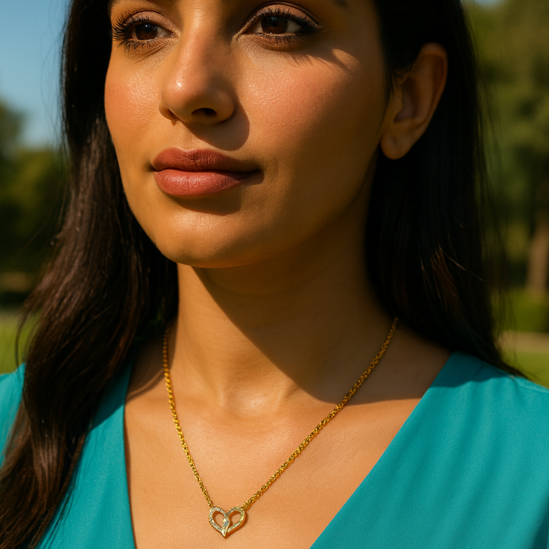 Zorelle | Gold (18K) Plated Heart Zircon Pendant Waterproof Necklace