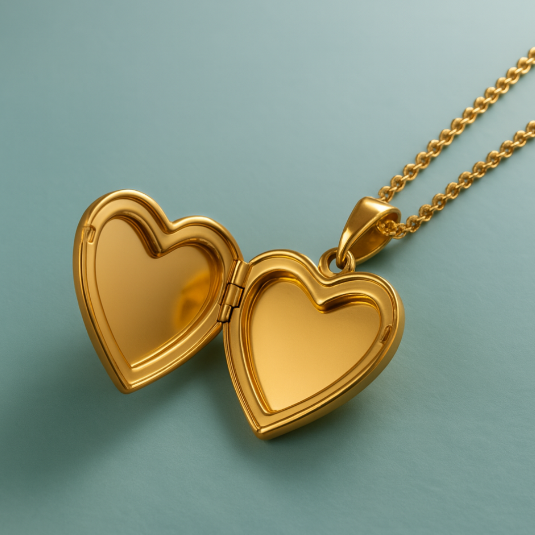 Rochelle | Gold (18K) Plated Heart Photo Frame Locket Pendant Waterproof Necklace