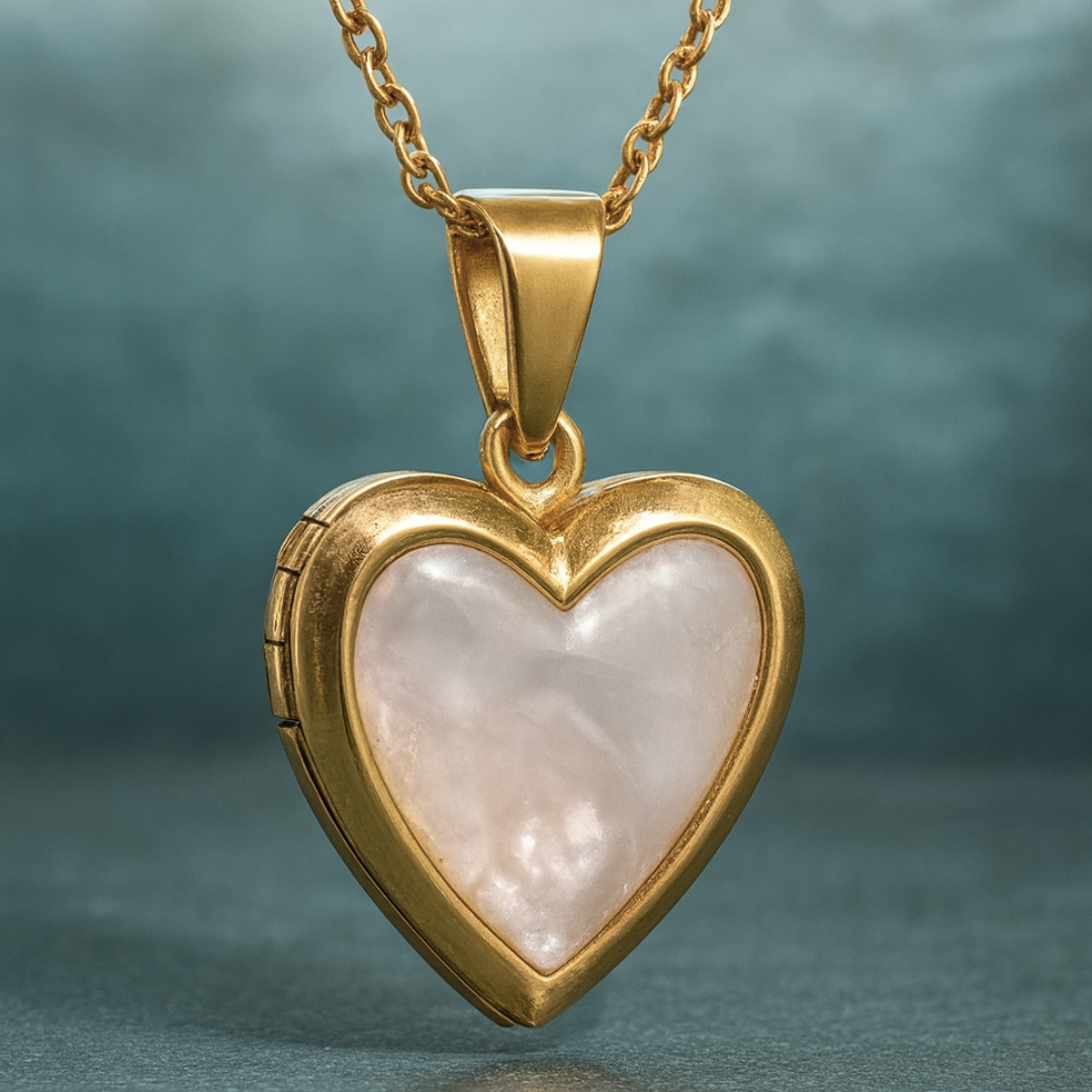Rochelle | Gold (18K) Plated Heart Photo Frame Locket Pendant Waterproof Necklace