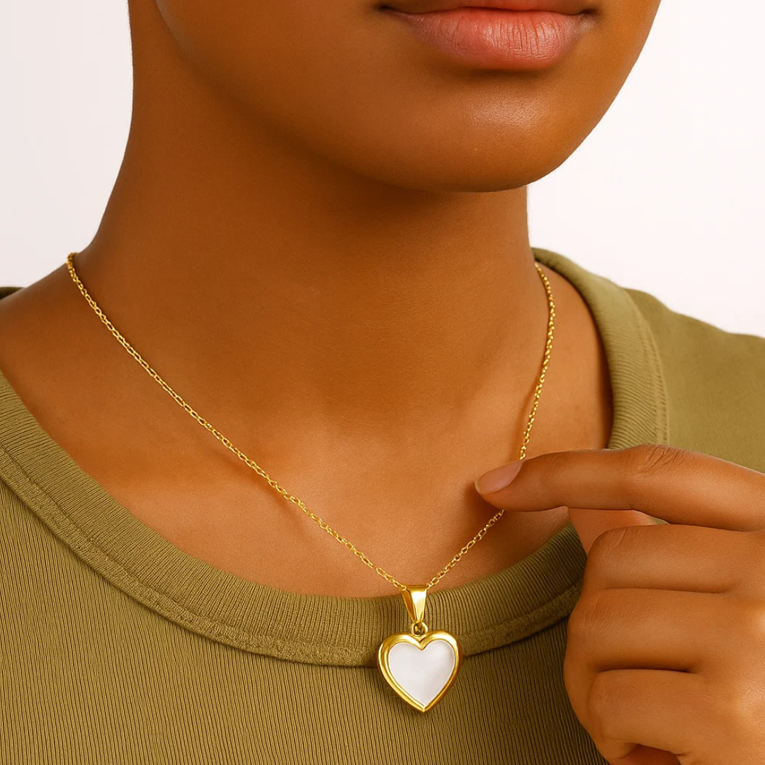 Rochelle | Gold (18K) Plated Heart Photo Frame Locket Pendant Waterproof Necklace