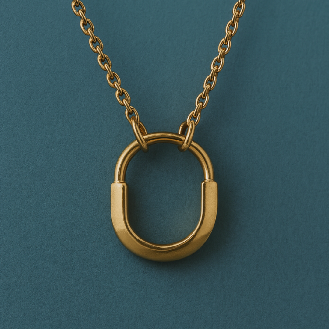 Kimberly | 18K Gold Plated Lock Pendant Waterproof Necklace with Link Chain