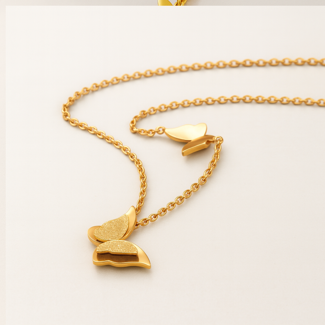 Sasha | 18K Gold Plated Butterfly Charm Waterproof Necklace