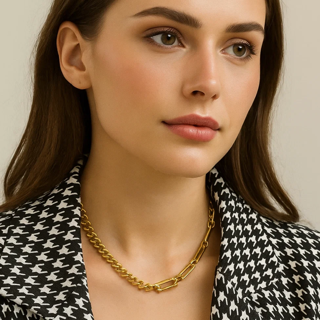 Marcella | Gold (18K) Plated Cuban Link Choker Waterproof Necklace