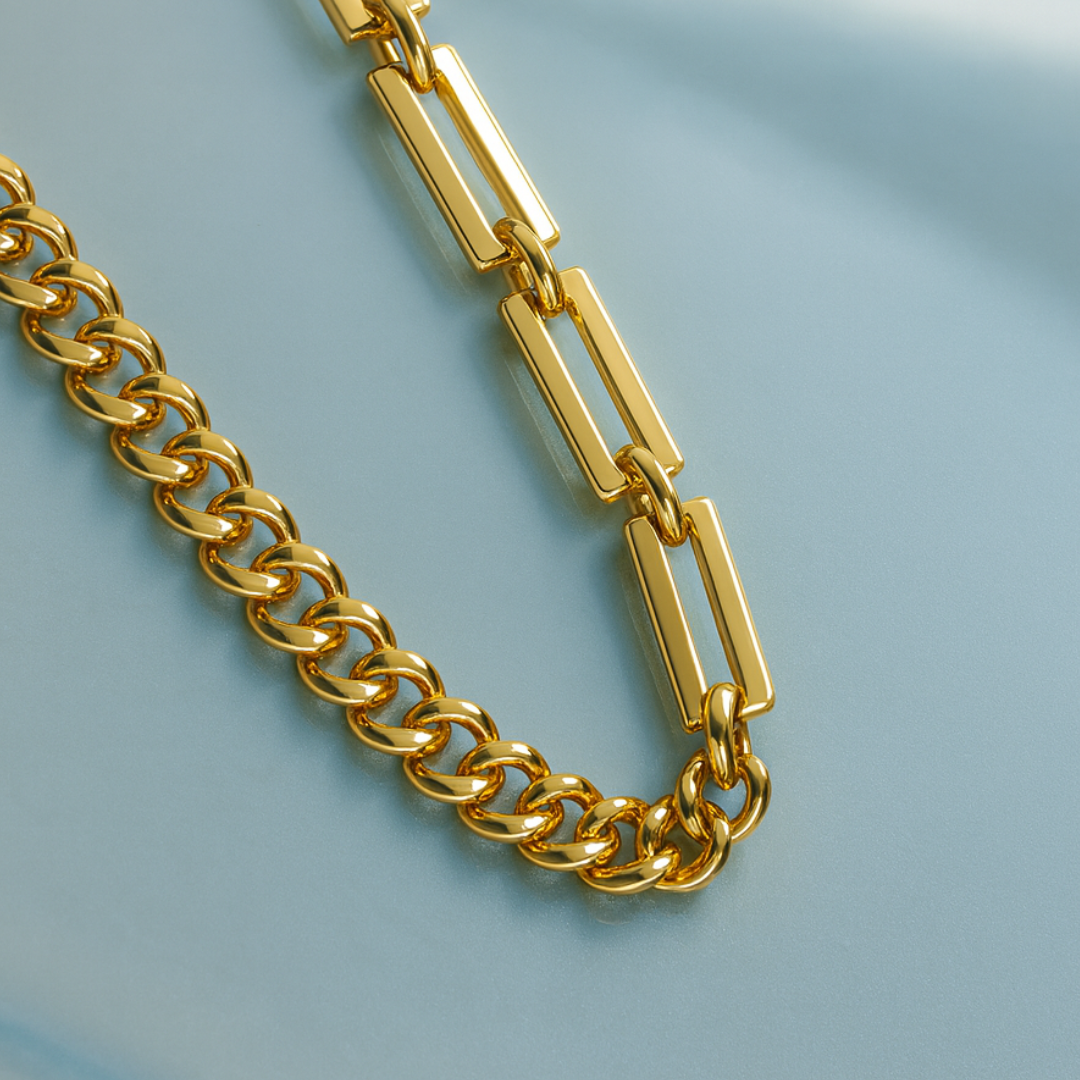 Marcella | Gold (18K) Plated Cuban Link Choker Waterproof Necklace