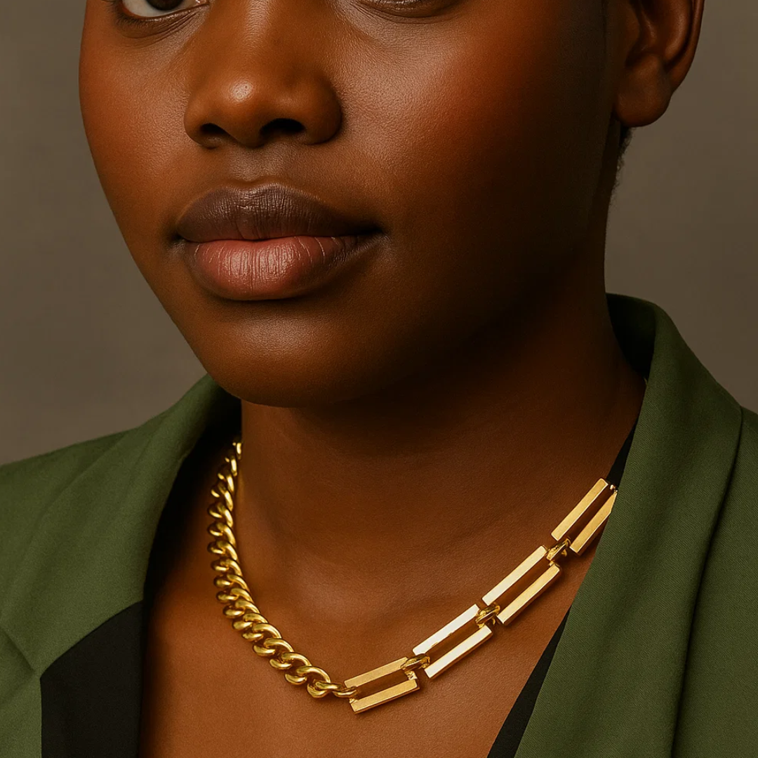 Marcella | Gold (18K) Plated Cuban Link Choker Waterproof Necklace