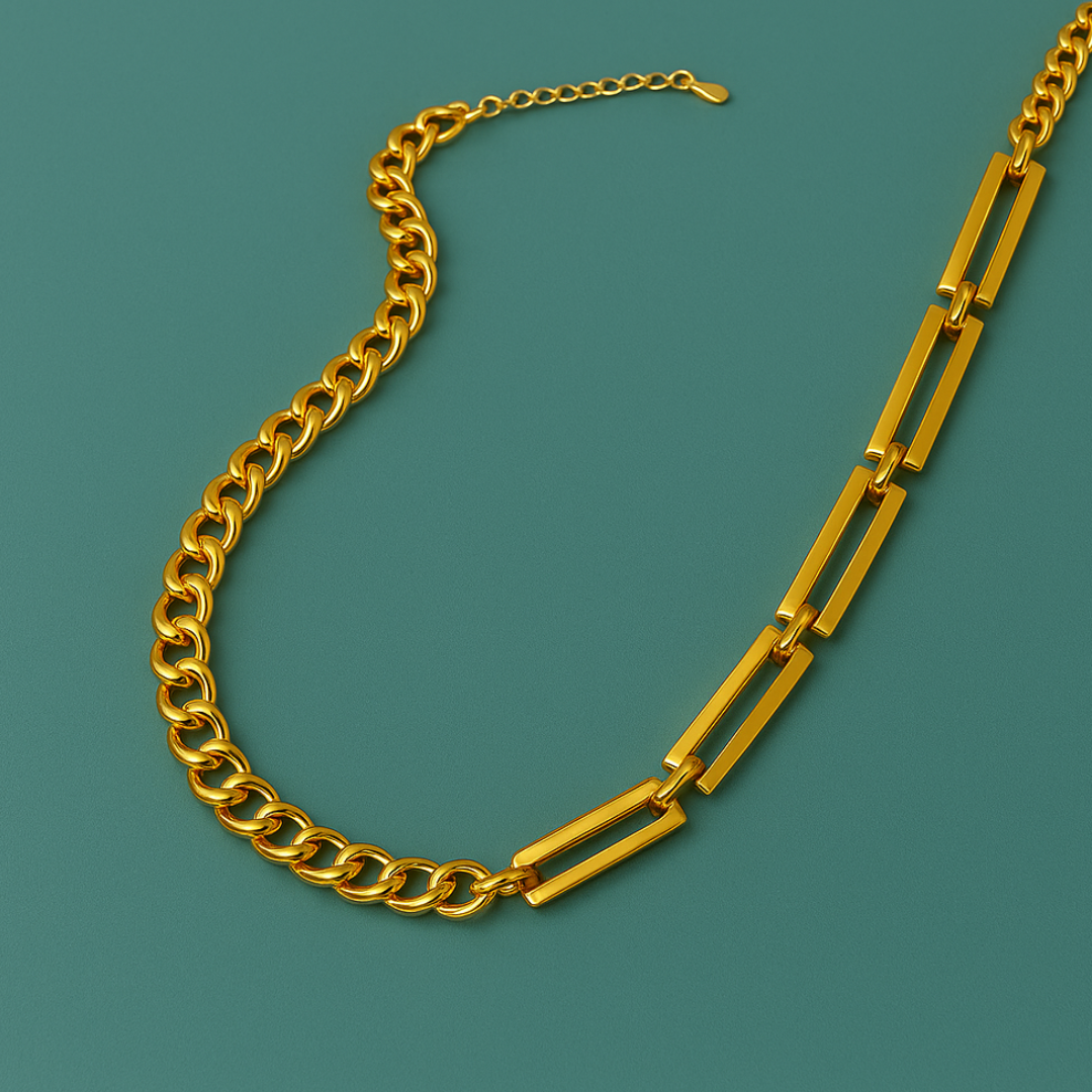 Marcella | Gold (18K) Plated Cuban Link Choker Waterproof Necklace