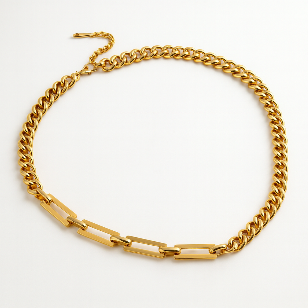 Marcella | Gold (18K) Plated Cuban Link Choker Waterproof Necklace