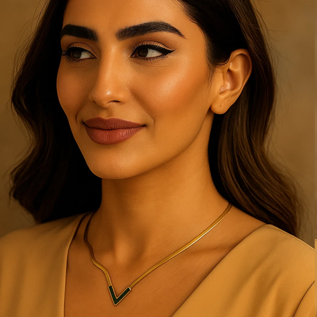 Aura | 18K Gold Plated V-shaped Flat Snake Bone Waterproof Chain