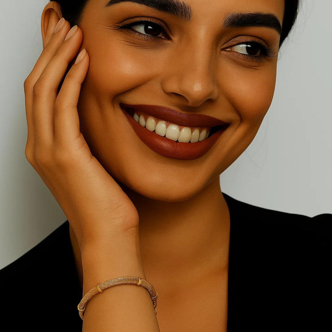 Victoria | 18K Gold Plated Bamboo Mesh Waterproof Bracelet