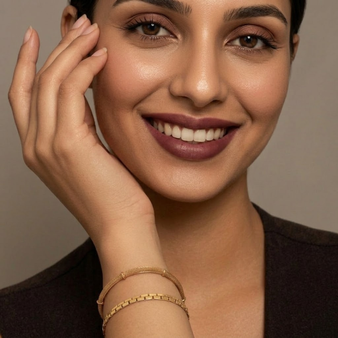 Victoria | Gold Plated Bamboo Mesh Bracelet