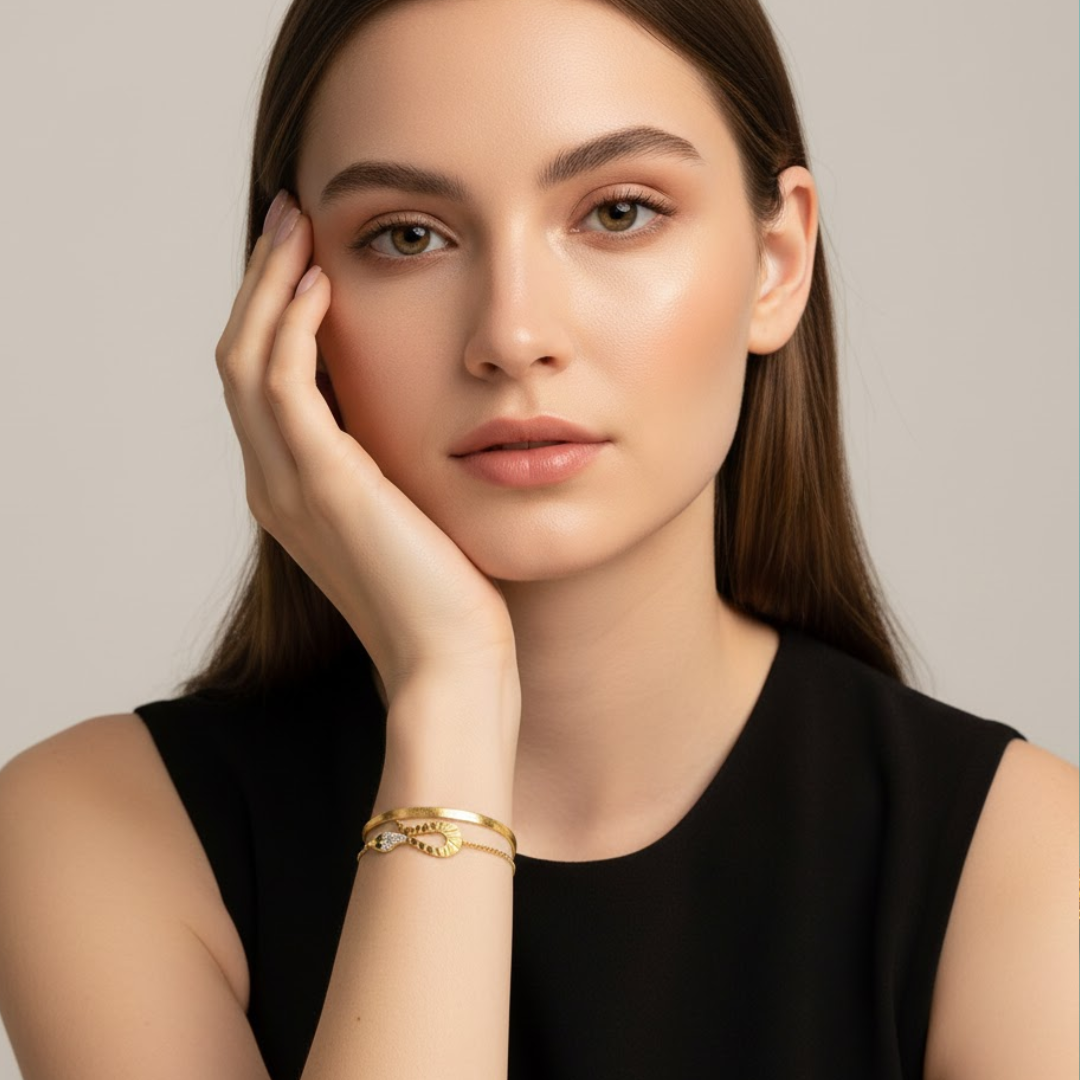 Claudia | 18K Gold Plated Snake Charm Zircon Bracelet