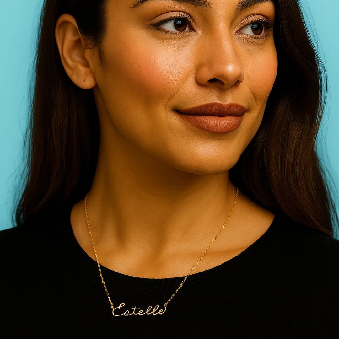 Ivara | Personalised Name Necklace, Custom Name Necklace - 18K Gold Plated Waterproof Necklace