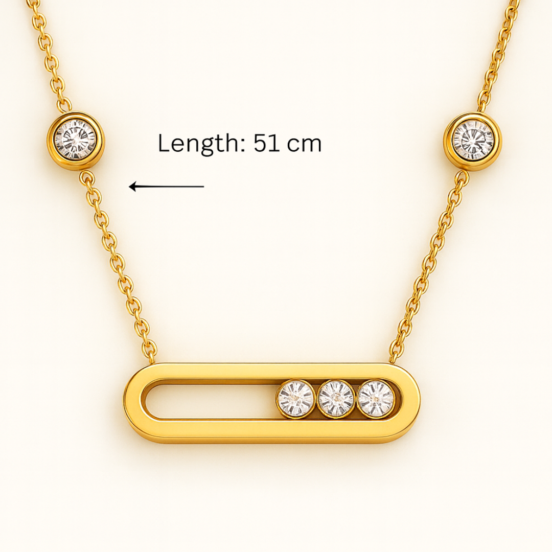 Julia | Gold Plated Sliding Ball Pendant Necklace
