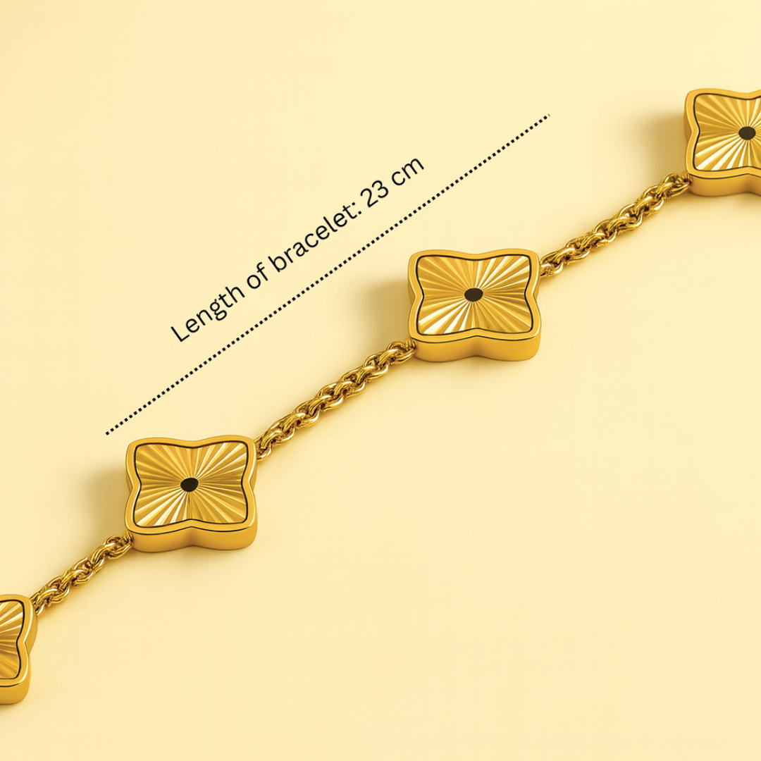 Clover Bracelet - 18K Gold Plated Waterproof Textured Multi Clover Jewellery
