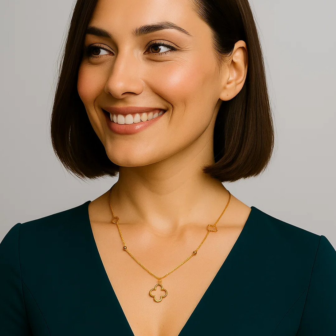 Safina | Gold Plated Four-Leaf Clover Necklace