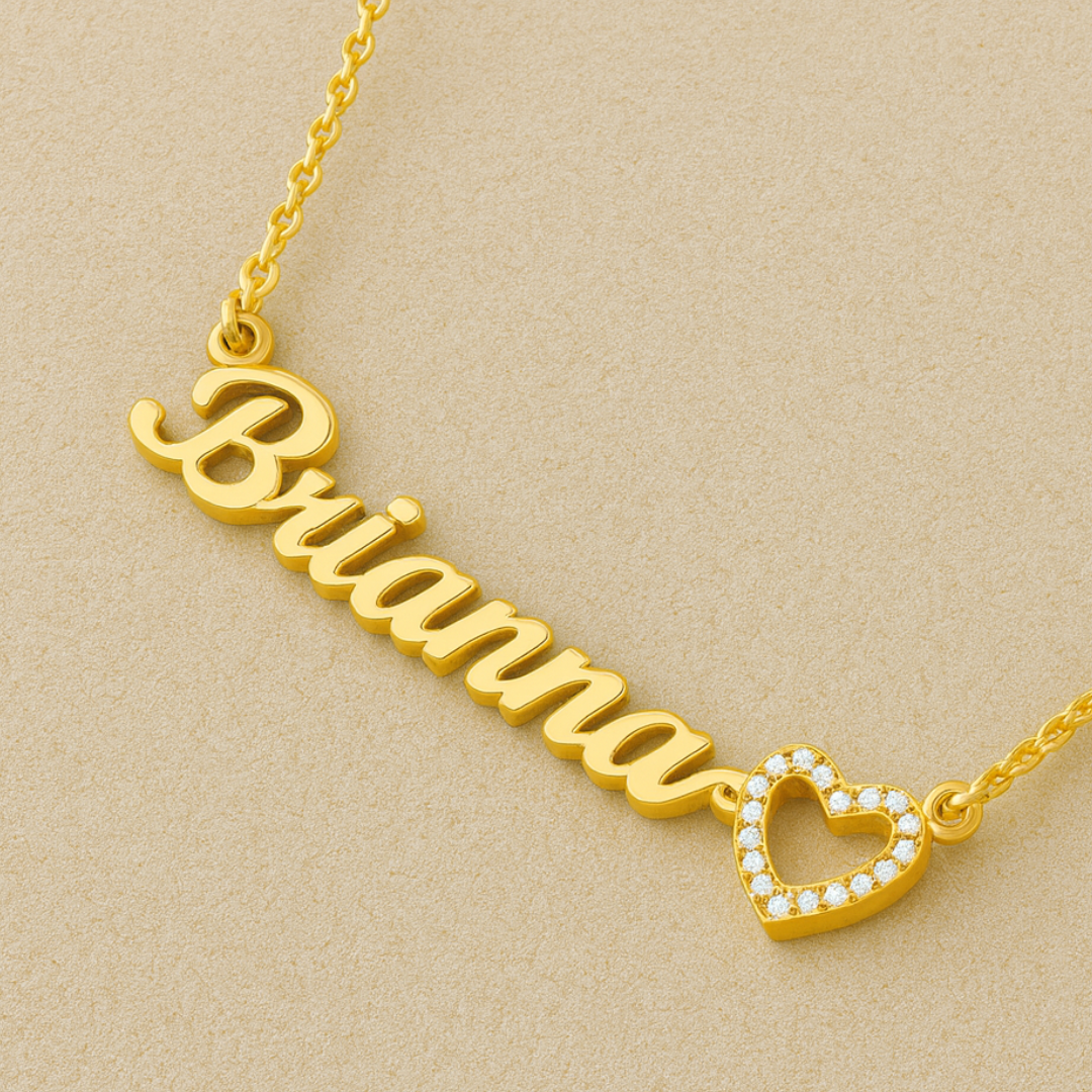 Dinara | Personalised Name Necklace, Custom Name Necklace - 18K Gold Plated Waterproof Necklace
