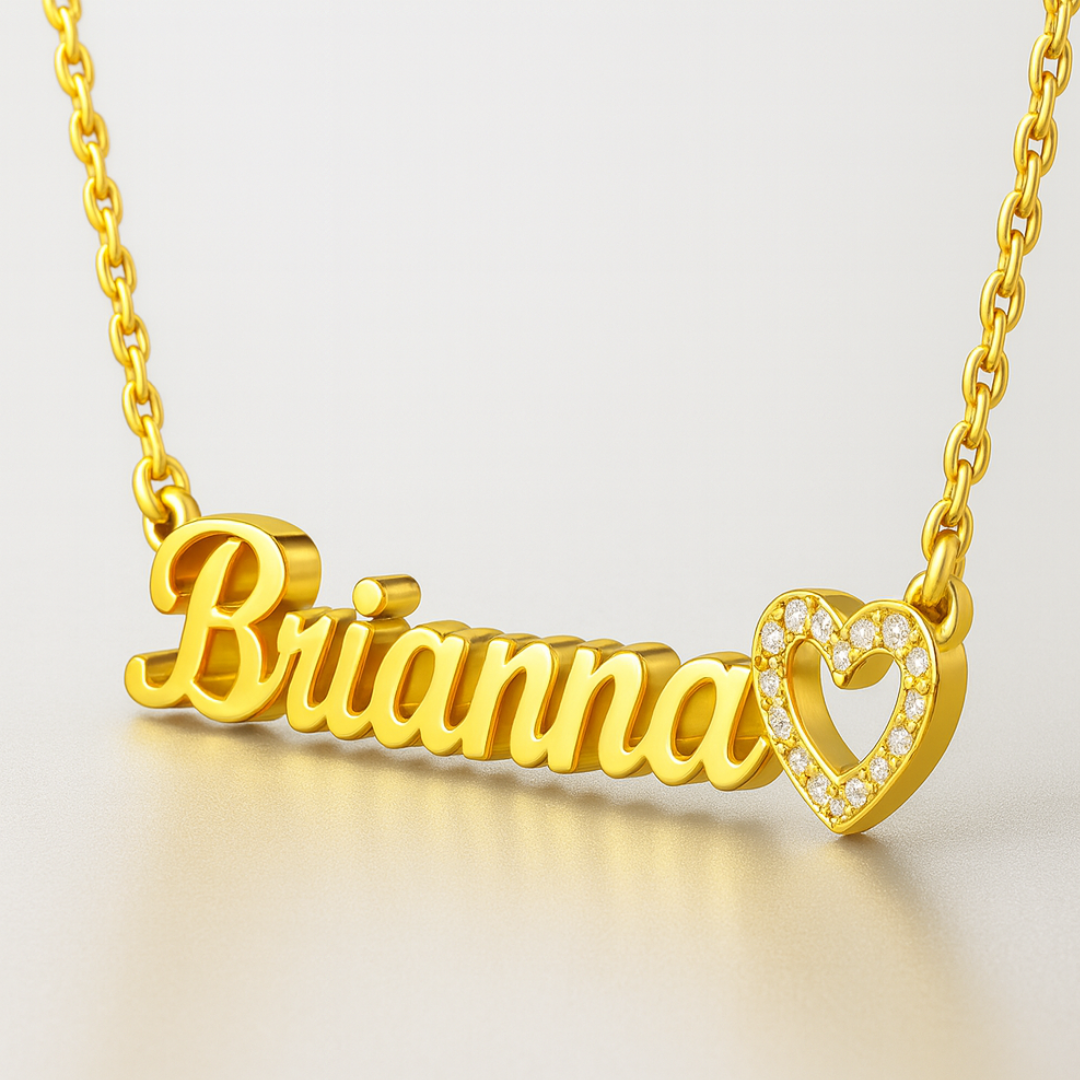 Dinara | Personalised Name Necklace, Custom Name Necklace - 18K Gold Plated Waterproof Necklace
