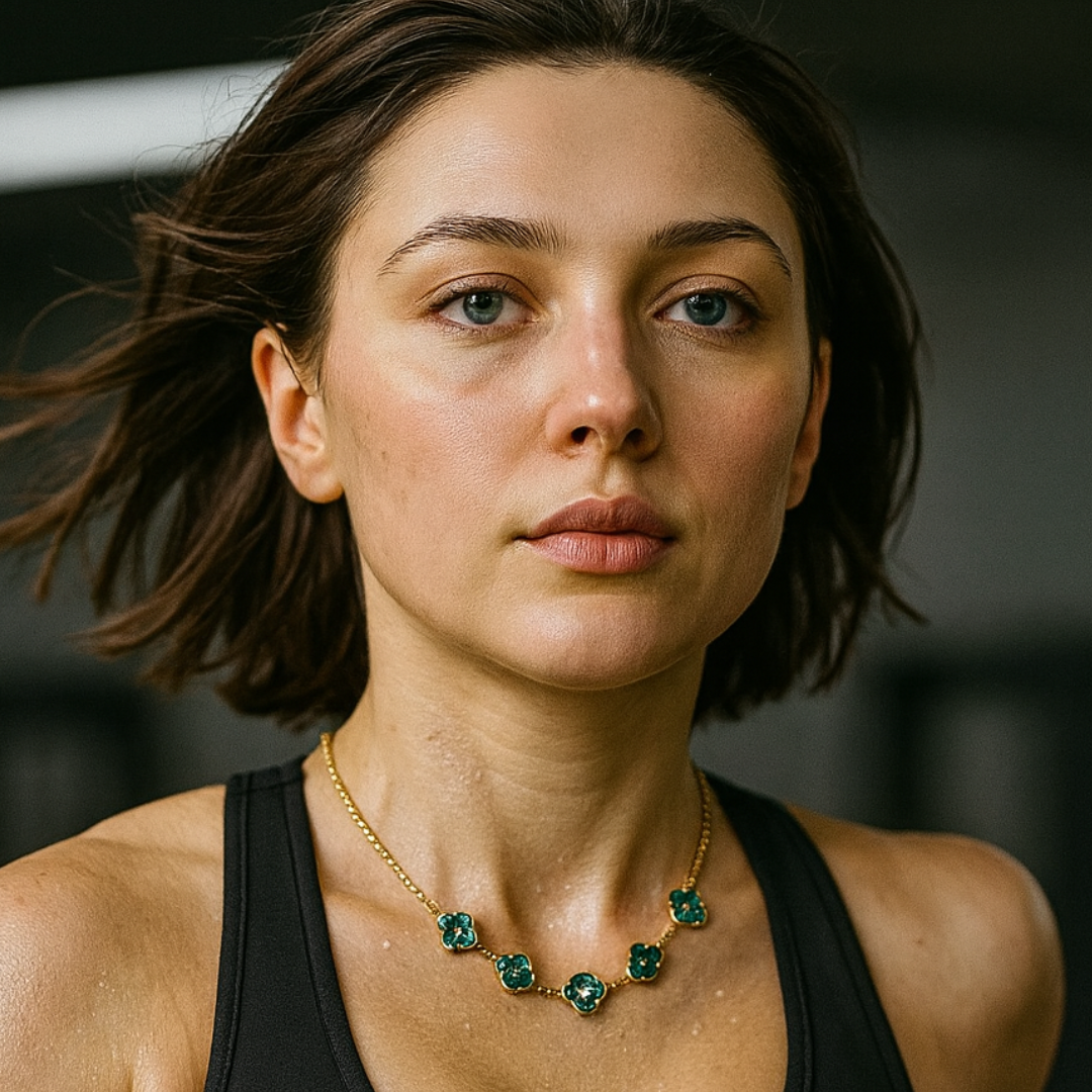 Clover Necklace - Personalised Clover Name Necklace, 18K Gold Plated Four-Leaf Pendant Waterproof