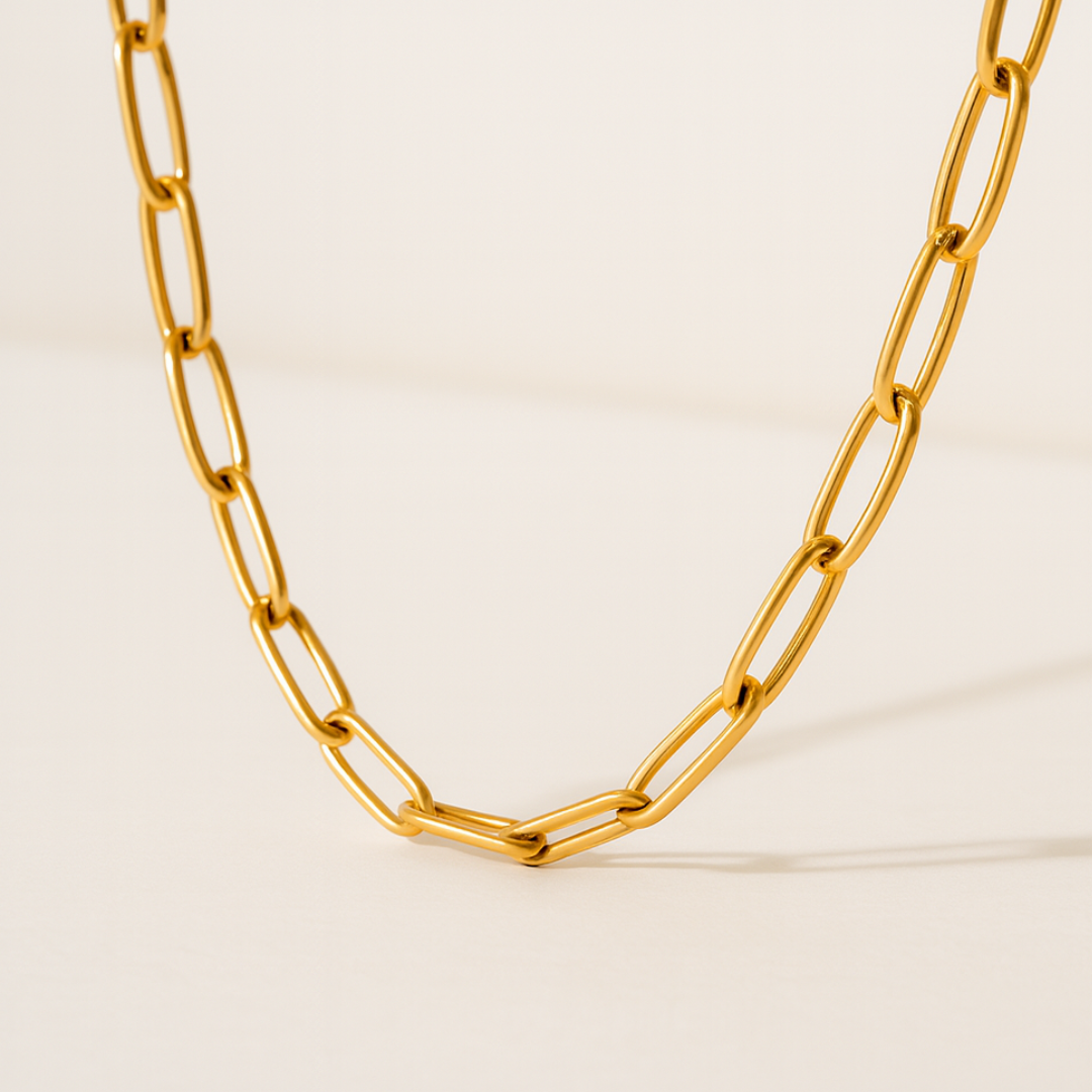 Nova | Gold (18K) Plated Paperclip Style Waterproof Necklace