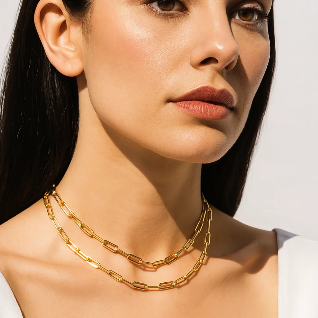 Nova | Gold (18K) Plated Paperclip Style Waterproof Necklace