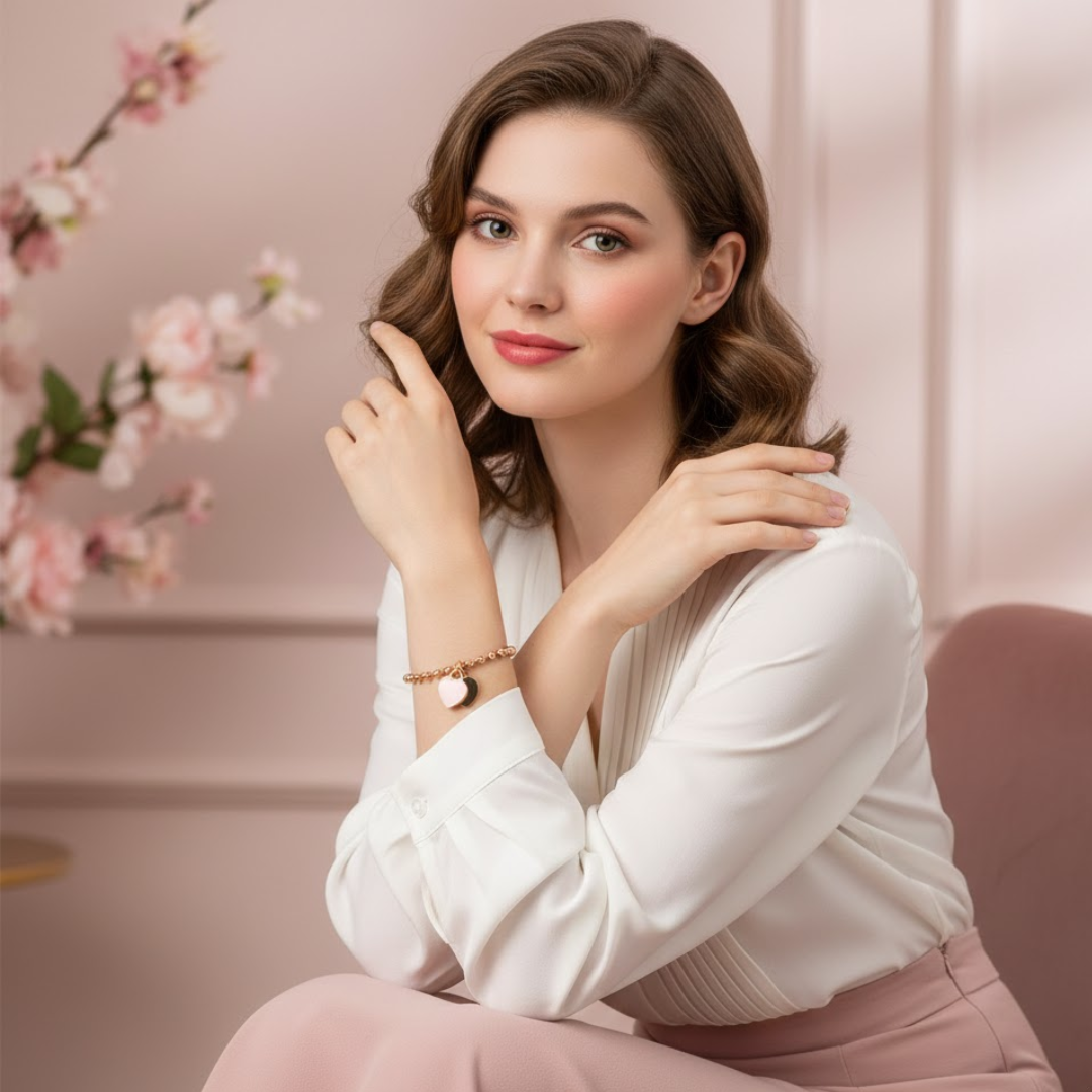 Roselle | Gold Plated Double Heart Bracelet