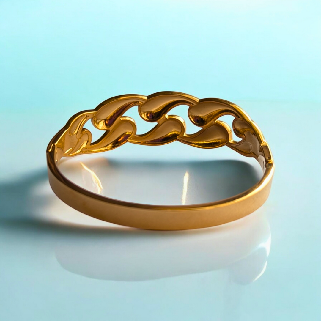 Olivia | Gold-Plated Hollow Waterdrop Cuff Bracelet Bangle