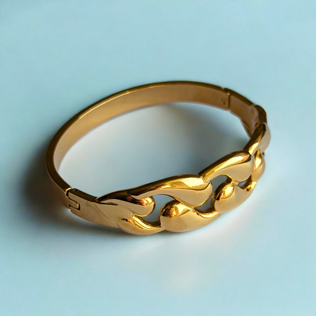 Olivia | Gold-Plated Hollow Waterdrop Cuff Bracelet Bangle