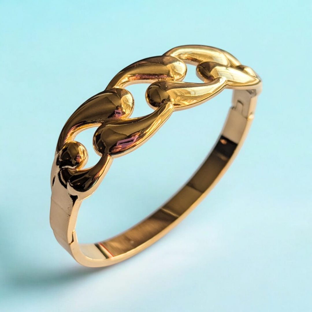 Olivia | Gold-Plated Hollow Waterdrop Cuff Bracelet Bangle