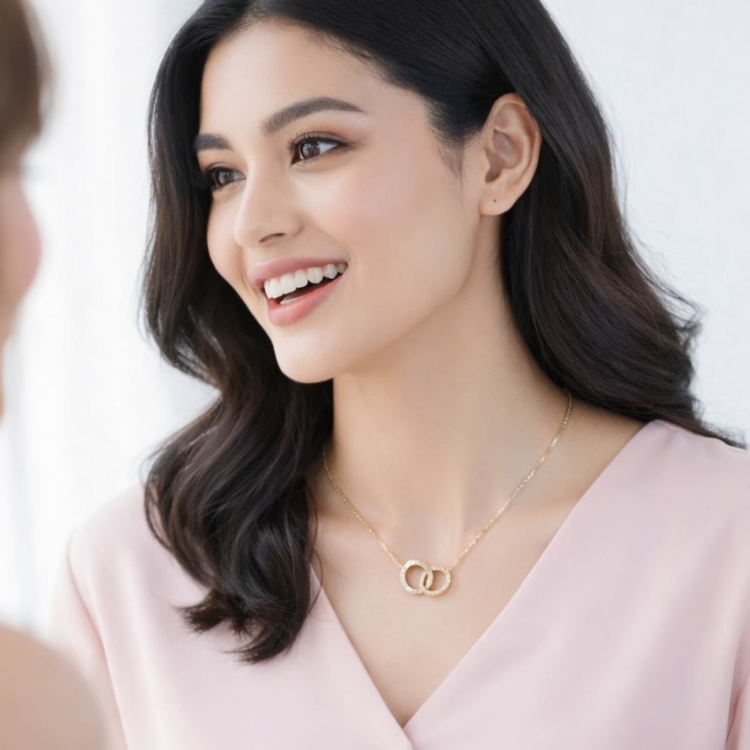 Leila | Gold Plated Double Interlocking Circles