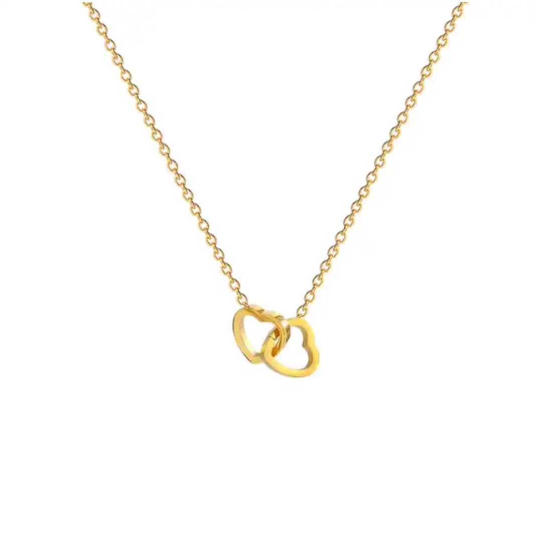 Aria | Gold Plated Interlocking Heart Pendant