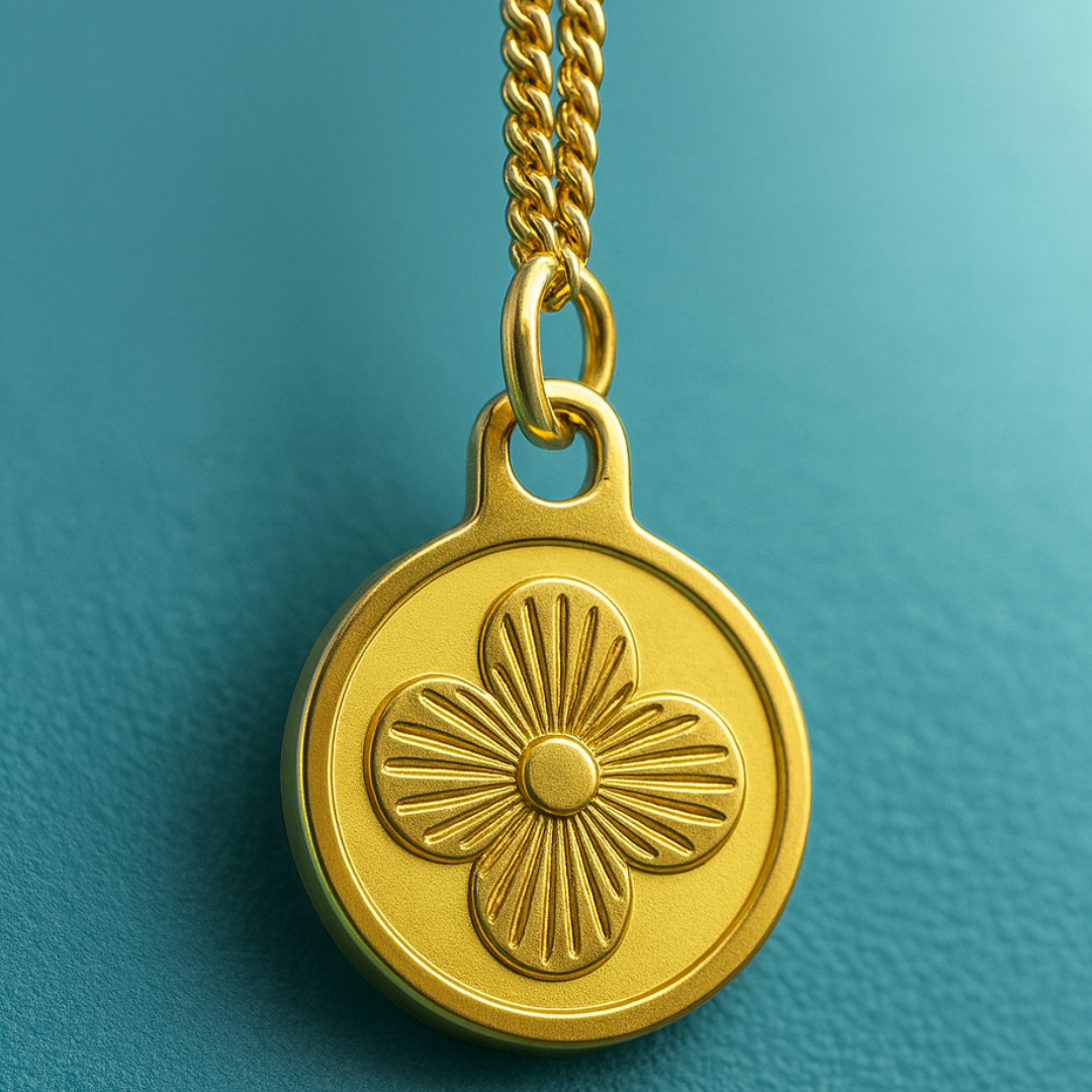 Elizabeth | Clover Coin Pendant Necklace - 18K Gold Plated Four-Leaf Waterproof Chain