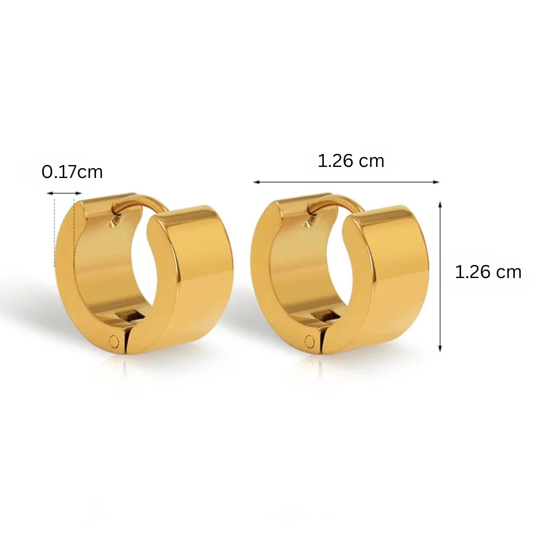 Ivy | 18K Gold Plated Thick Cuff Huggie Hoop Waterproof Earrings