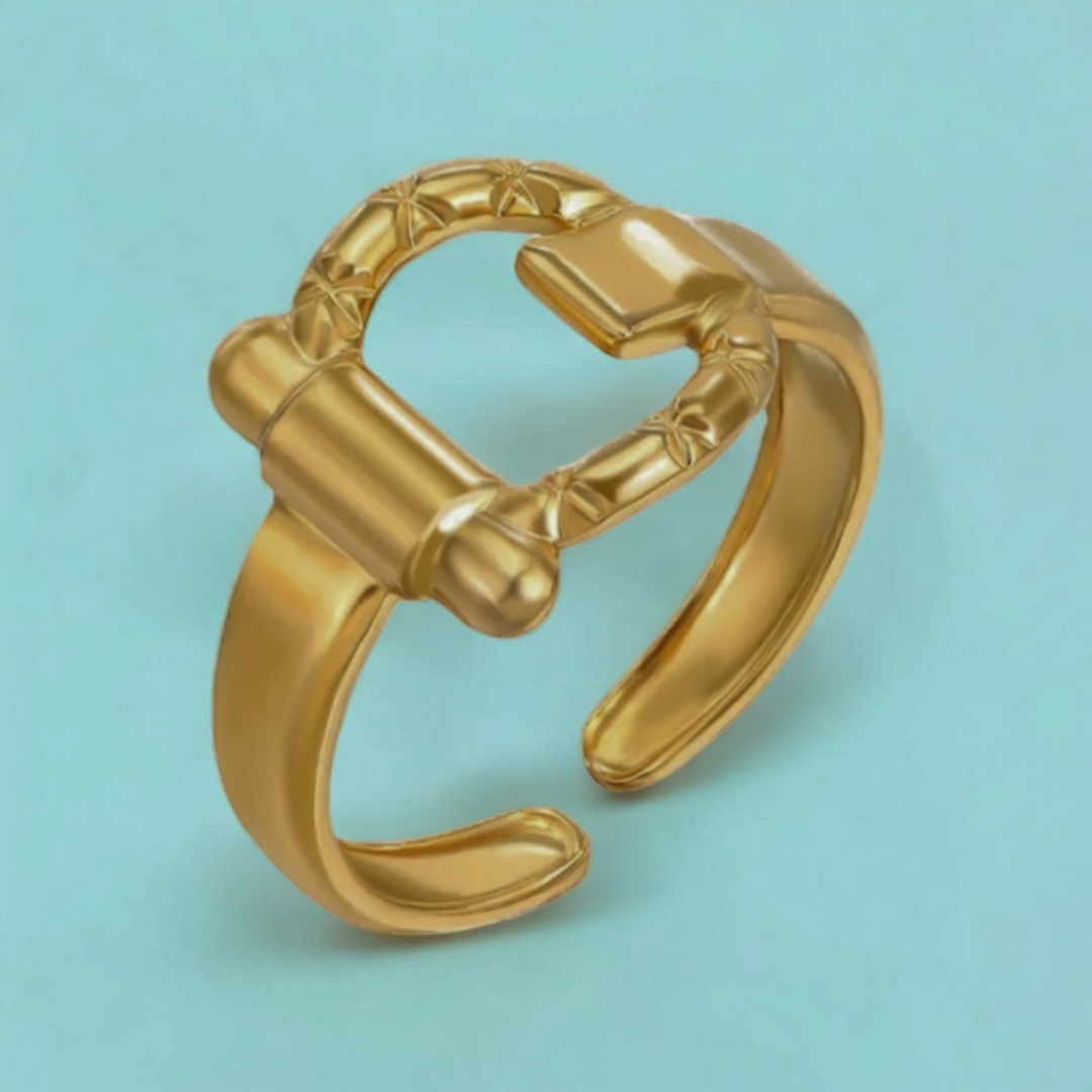 Samarah | Gold Plated Buckle Design Resizable Ring