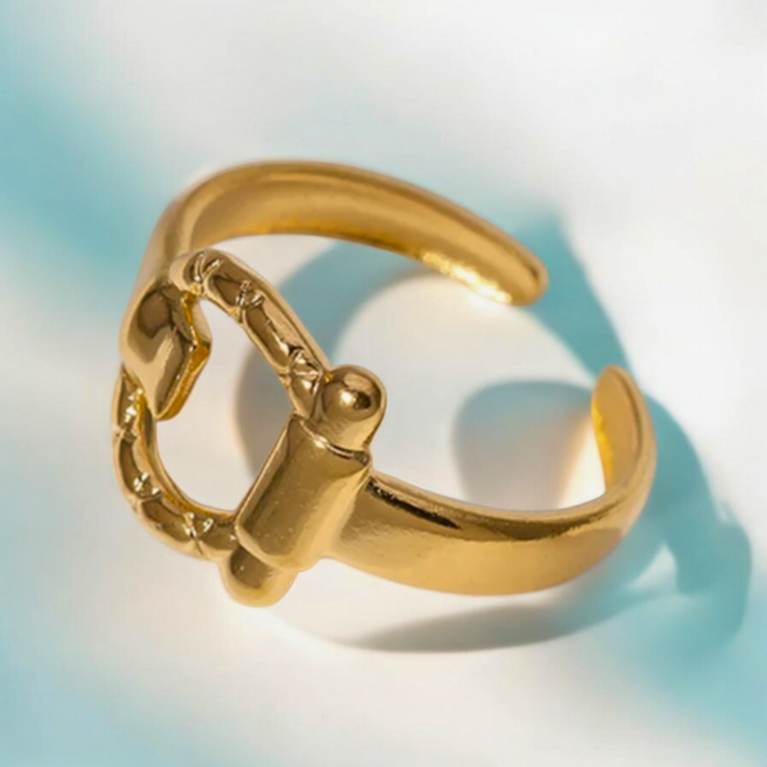 Samarah | Gold Plated Buckle Design Resizable Ring
