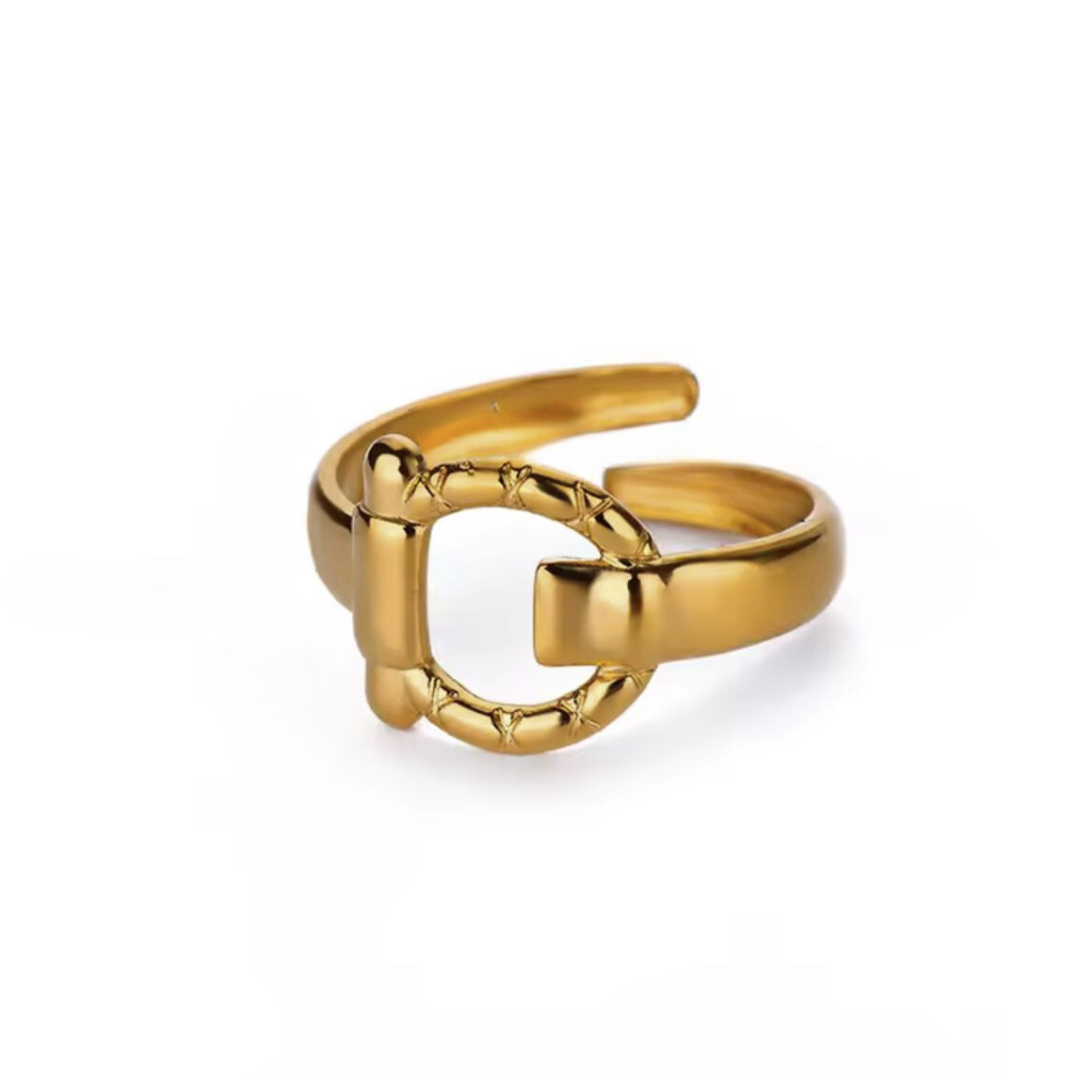 Samarah | Gold Plated Buckle Design Resizable Ring