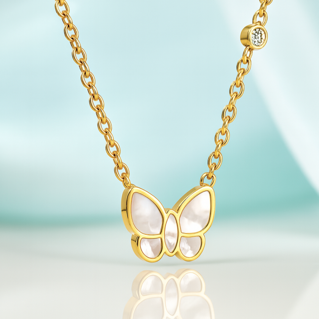 Mirayah | Gold-Plated (18K) Shell Butterfly Charm Waterproof Necklace