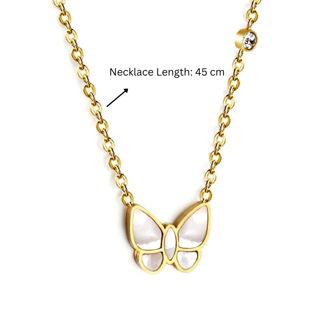 Mirayah | Gold-Plated (18K) Shell Butterfly Charm Waterproof Necklace