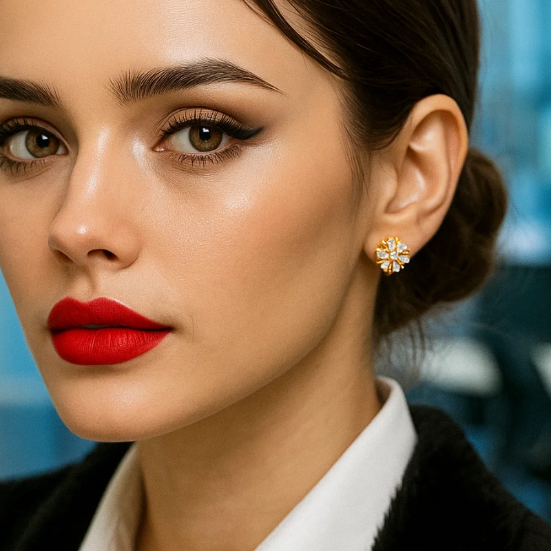 Rosalia | 18K Gold Plated Snowflake Huggie Hoop Waterproof Earrings