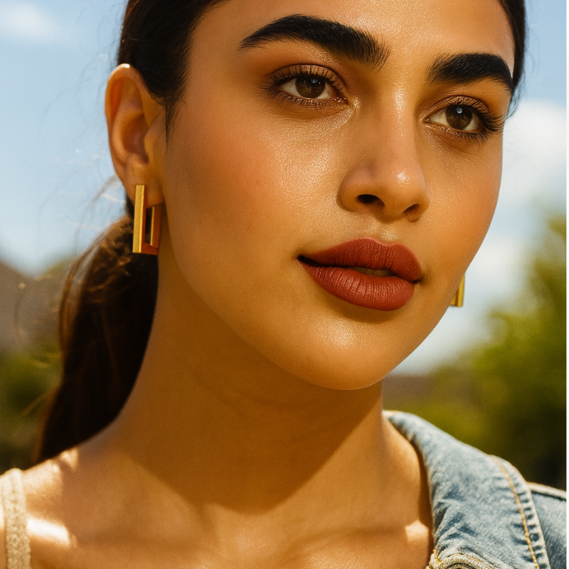 Carol | 18K Gold Plated Square Hoop Waterproof Earrings