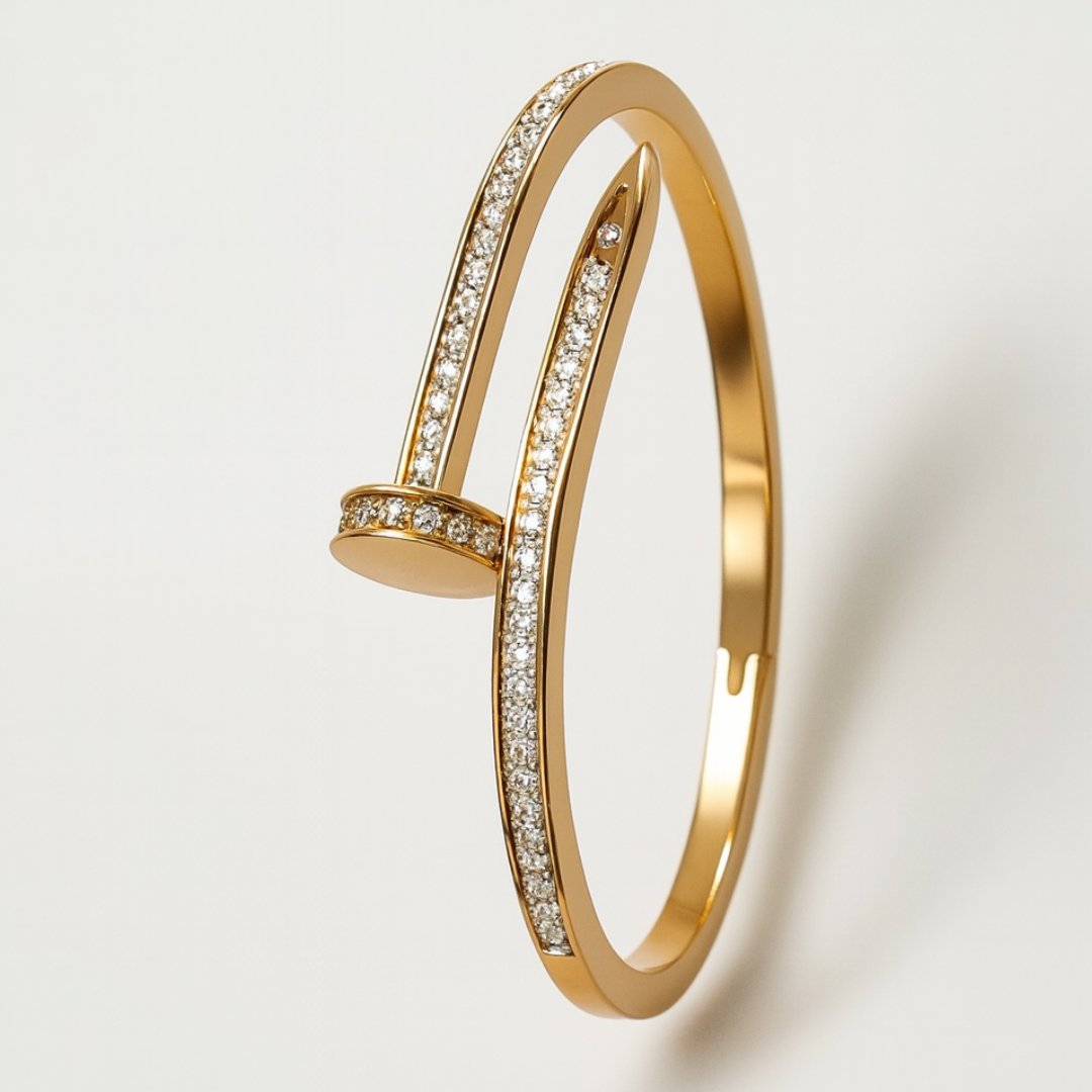 Nicolette | 18K Gold Plated Nail Waterproof Bracelet Bangle